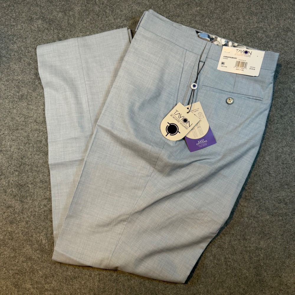 Tayion Montee Holland Mens Dress Pants Powder Blue AWNDPR2B0253 34W x 32L NWT